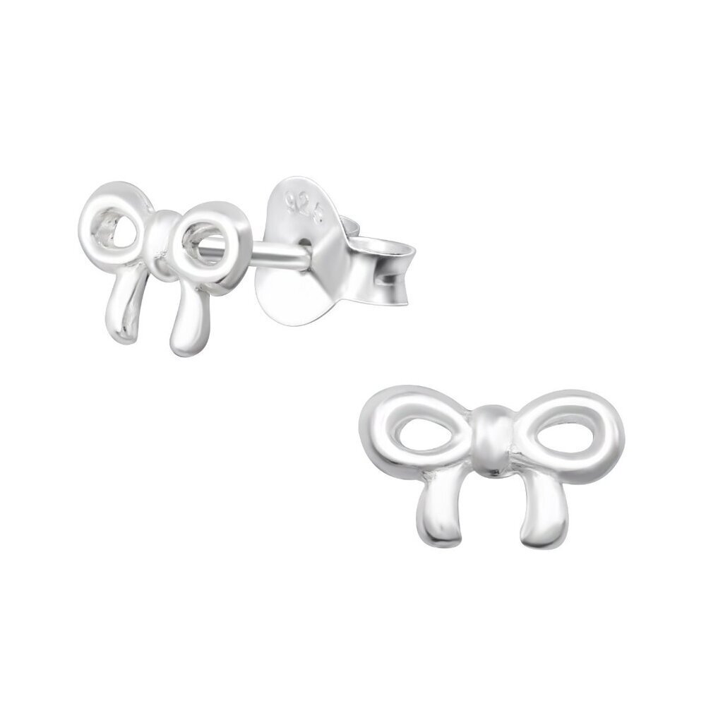 Sterling Silver Tiny Bow Stud Earrings 7.5mm